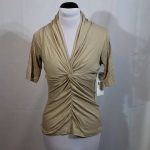 NWT Karen Kane Khaki Knot Front Top Size Medium